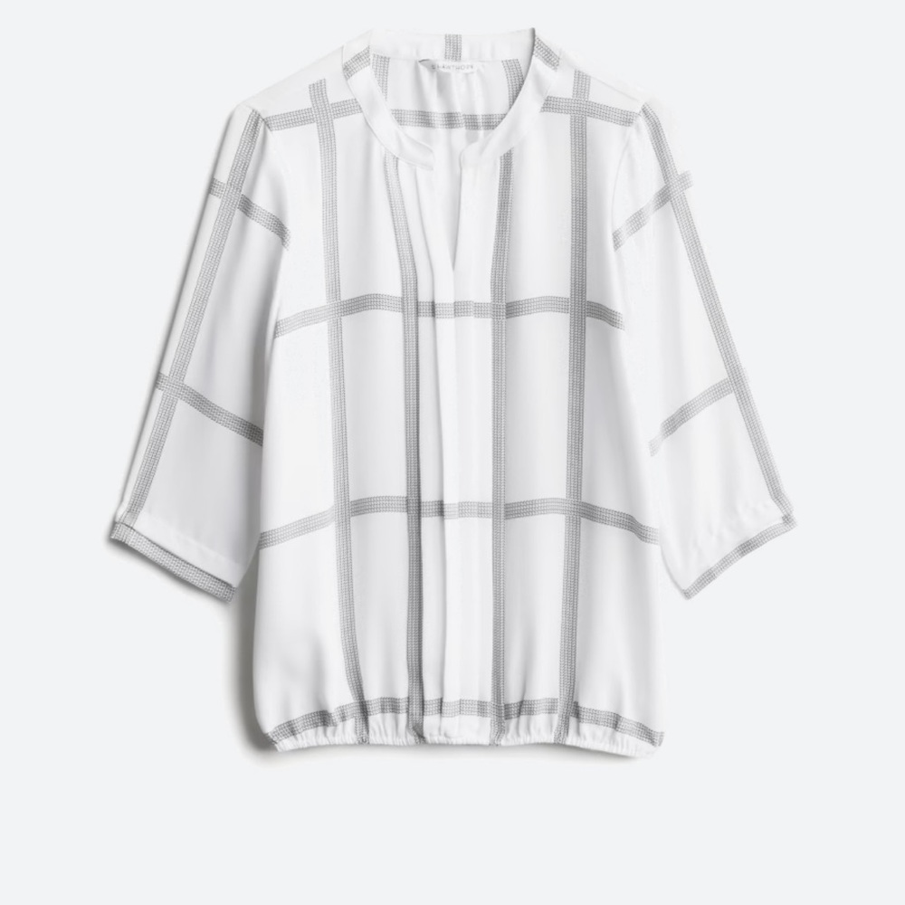 Black and white plaid blouse